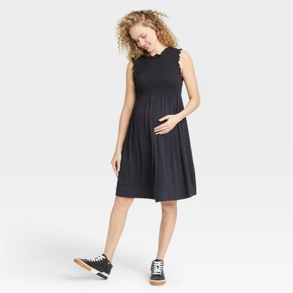 NWT The Nines by Hatch Sleeveless Smocked Jersey Maternity Dress